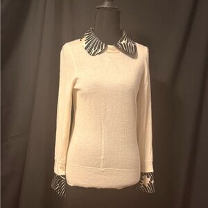 Milly Cream and Black Patterned Top